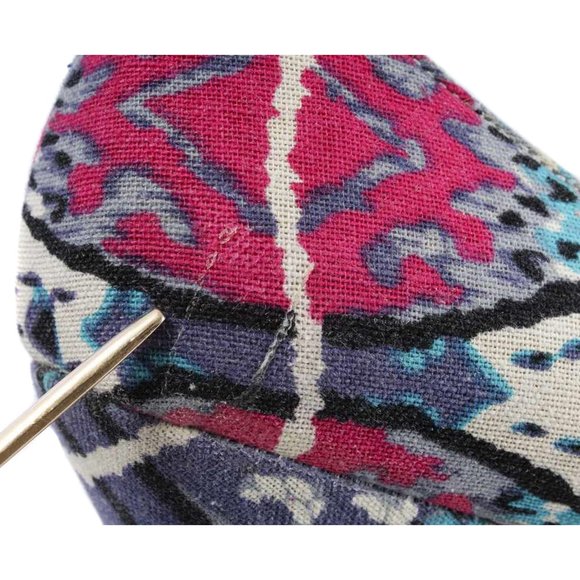 STEVE MADDEN Colorful Ikat Tribal Pattern Rounded Toe Platfrom Wedges Size 8.5 - Picture 9 of 10